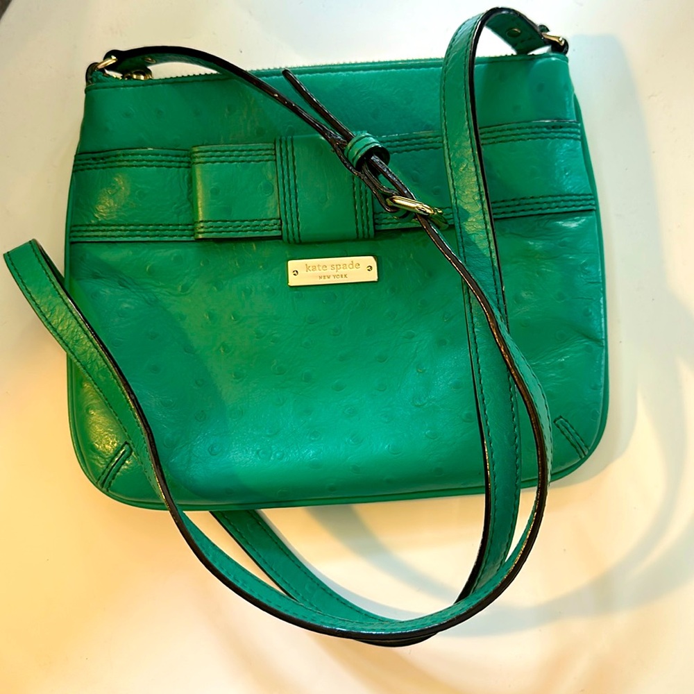 Kate Spade green crossbody with bow detail